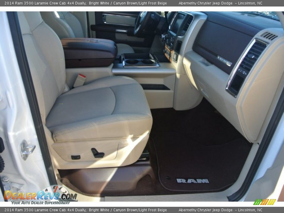 2014 Ram 3500 Laramie Crew Cab 4x4 Dually Bright White / Canyon Brown/Light Frost Beige Photo #17