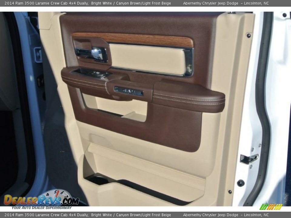 2014 Ram 3500 Laramie Crew Cab 4x4 Dually Bright White / Canyon Brown/Light Frost Beige Photo #18