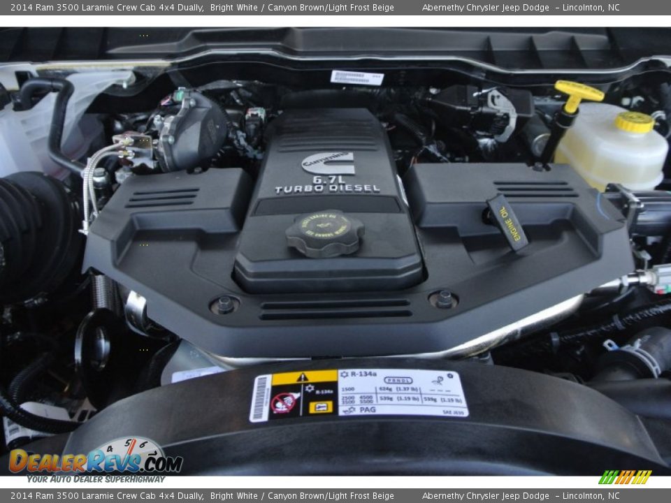 2014 Ram 3500 Laramie Crew Cab 4x4 Dually Bright White / Canyon Brown/Light Frost Beige Photo #20