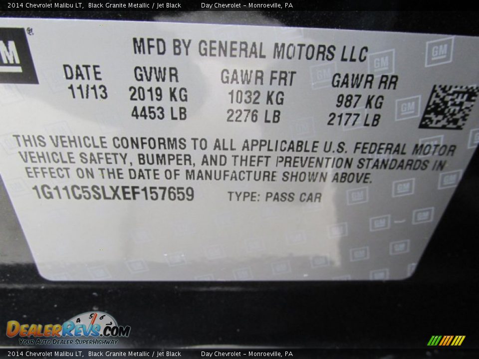 2014 Chevrolet Malibu LT Black Granite Metallic / Jet Black Photo #19