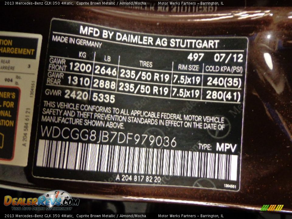 2013 Mercedes-Benz GLK 350 4Matic Cuprite Brown Metallic / Almond/Mocha Photo #17