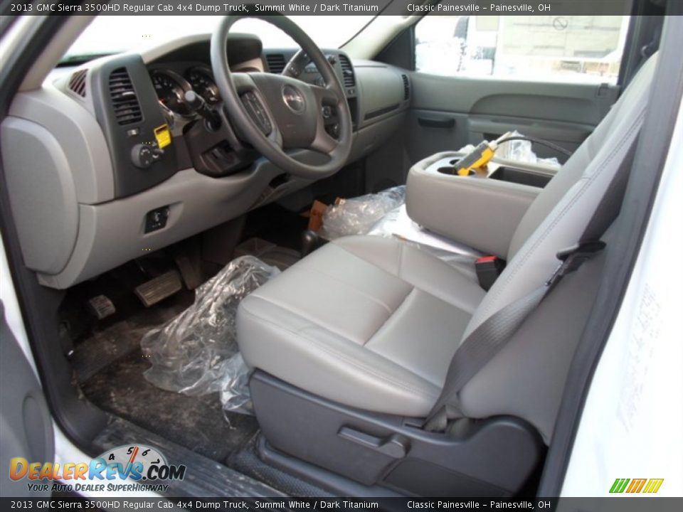 2013 GMC Sierra 3500HD Regular Cab 4x4 Dump Truck Summit White / Dark Titanium Photo #4