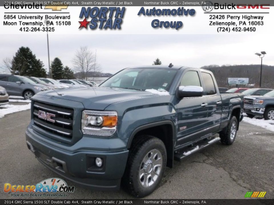 2014 GMC Sierra 1500 SLT Double Cab 4x4 Stealth Gray Metallic / Jet Black Photo #1