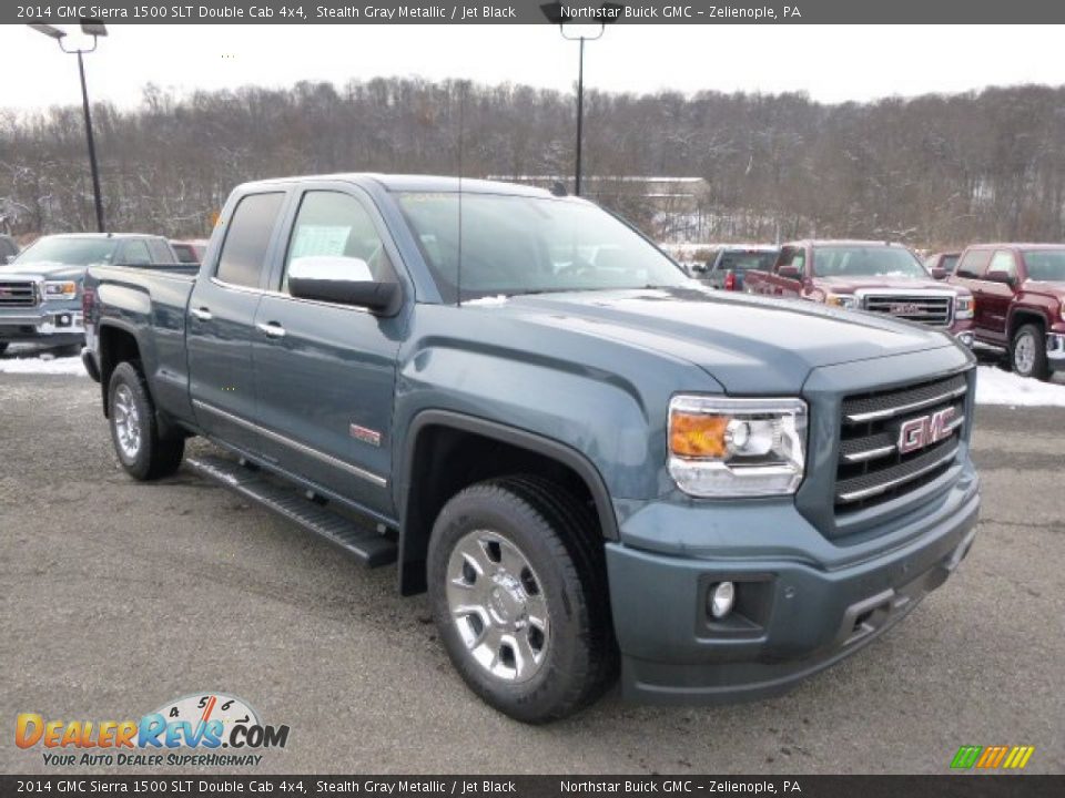 2014 GMC Sierra 1500 SLT Double Cab 4x4 Stealth Gray Metallic / Jet Black Photo #3