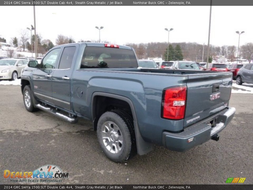 2014 GMC Sierra 1500 SLT Double Cab 4x4 Stealth Gray Metallic / Jet Black Photo #7