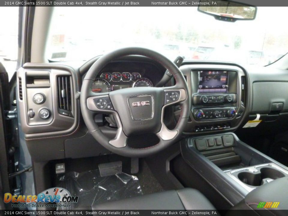 2014 GMC Sierra 1500 SLT Double Cab 4x4 Stealth Gray Metallic / Jet Black Photo #12