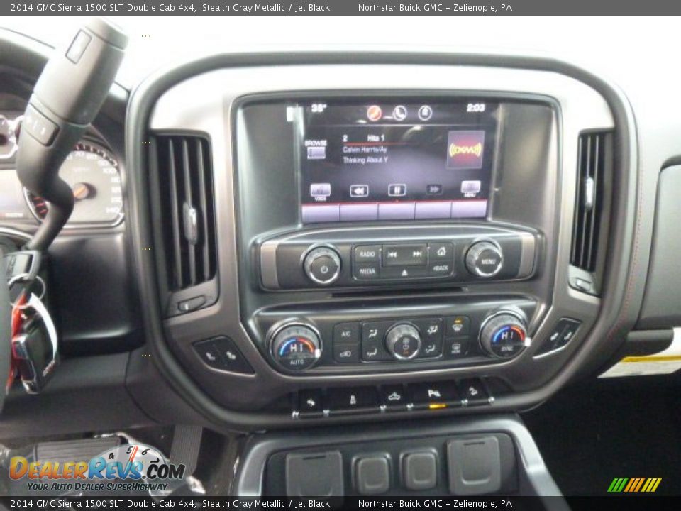 2014 GMC Sierra 1500 SLT Double Cab 4x4 Stealth Gray Metallic / Jet Black Photo #16
