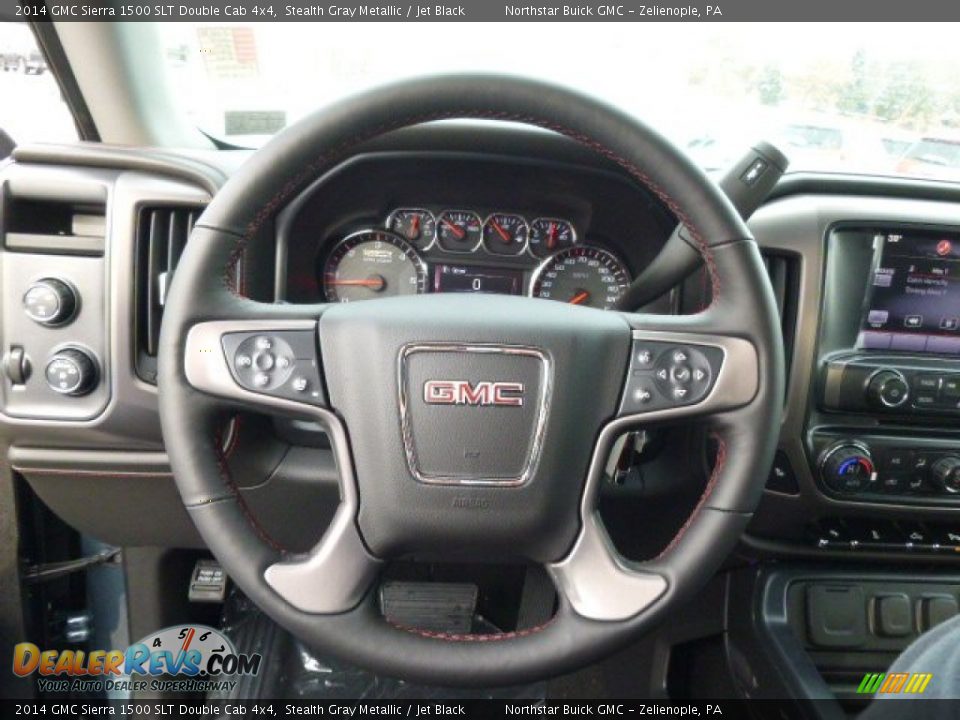 2014 GMC Sierra 1500 SLT Double Cab 4x4 Stealth Gray Metallic / Jet Black Photo #18