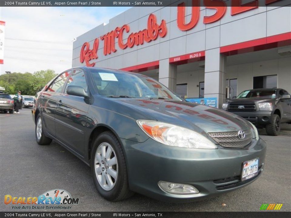 2004 Toyota Camry LE V6 Aspen Green Pearl / Stone Photo #1