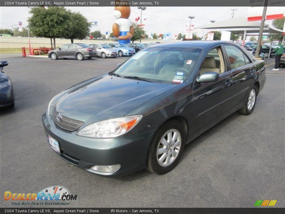 2004 Toyota Camry LE V6 Aspen Green Pearl / Stone Photo #3