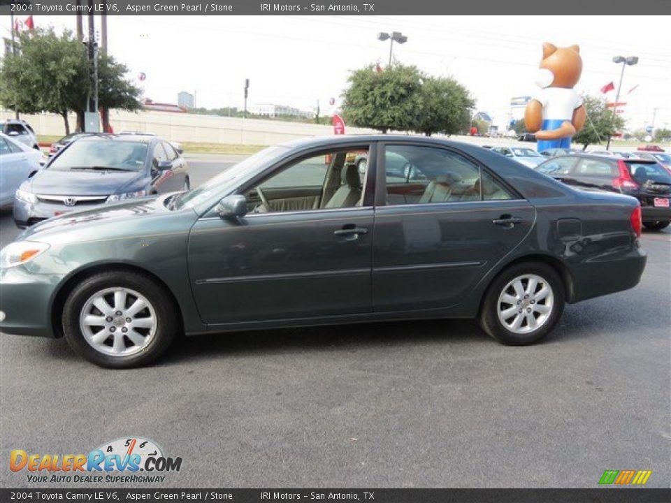 2004 Toyota Camry LE V6 Aspen Green Pearl / Stone Photo #4
