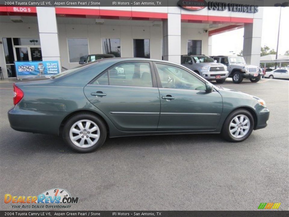 2004 Toyota Camry LE V6 Aspen Green Pearl / Stone Photo #8