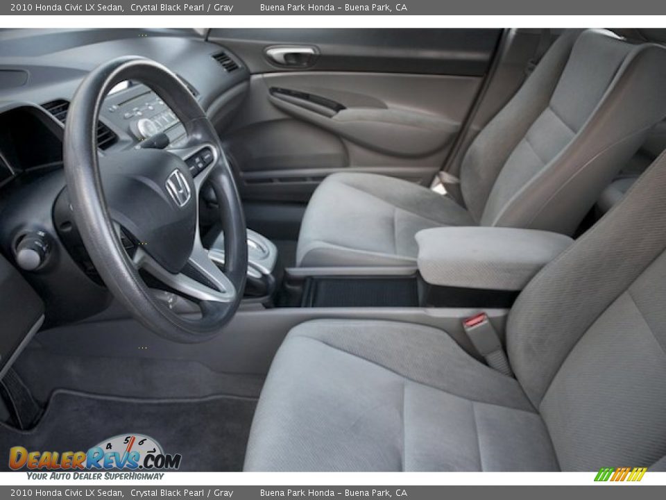 2010 Honda Civic LX Sedan Crystal Black Pearl / Gray Photo #3