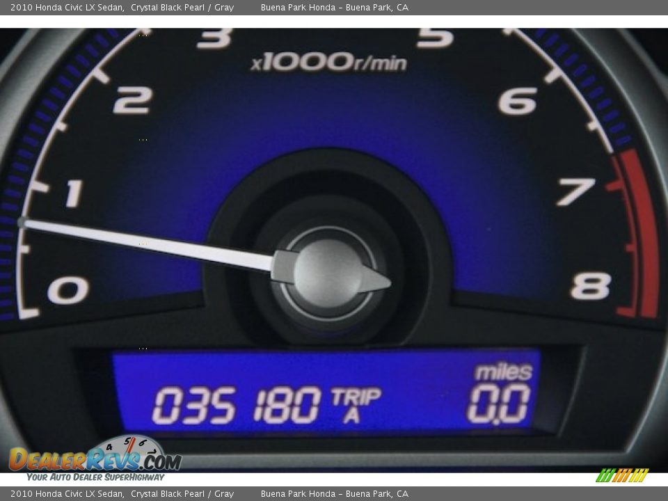 2010 Honda Civic LX Sedan Crystal Black Pearl / Gray Photo #7