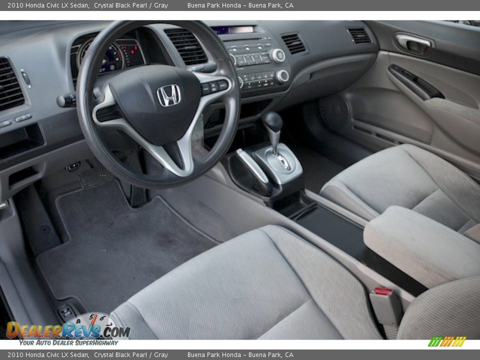 2010 Honda Civic LX Sedan Crystal Black Pearl / Gray Photo #12