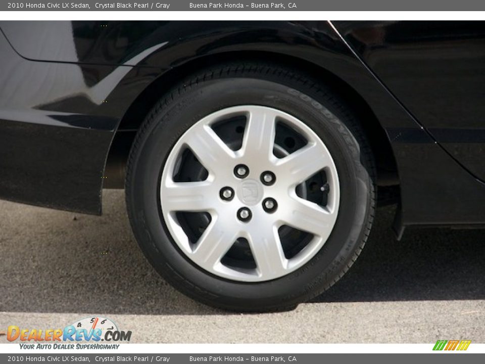 2010 Honda Civic LX Sedan Crystal Black Pearl / Gray Photo #28