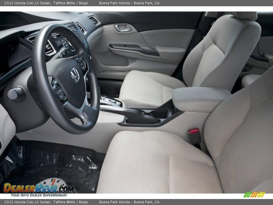 2013 Honda Civic LX Sedan Taffeta White / Beige Photo #3
