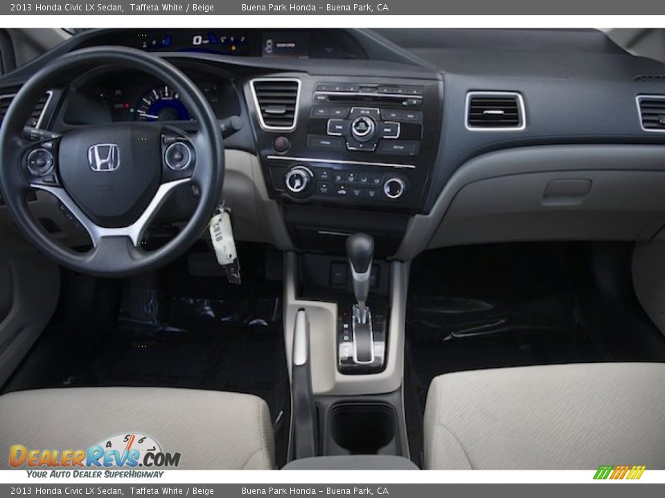 2013 Honda Civic LX Sedan Taffeta White / Beige Photo #5