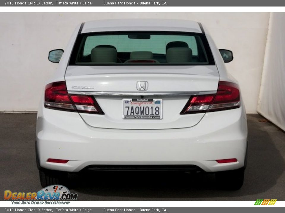 2013 Honda Civic LX Sedan Taffeta White / Beige Photo #10