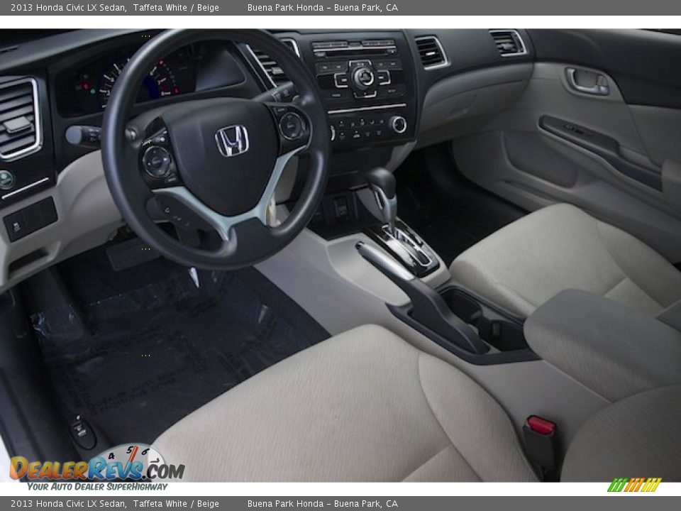 2013 Honda Civic LX Sedan Taffeta White / Beige Photo #12