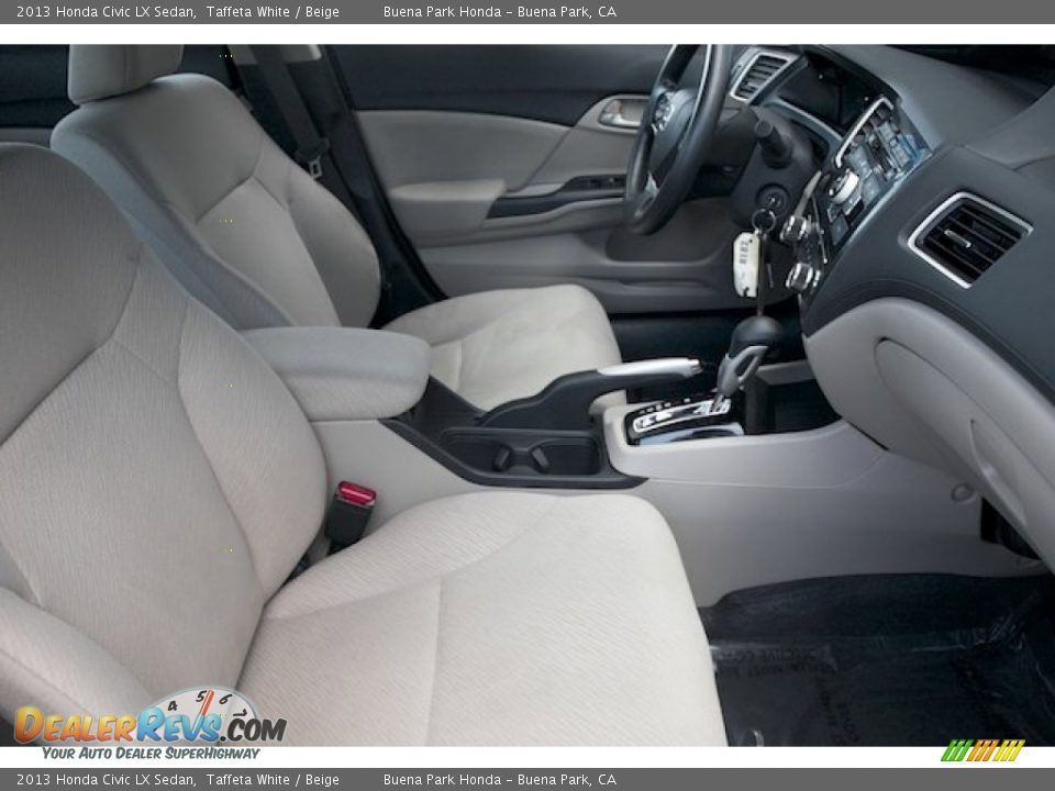 2013 Honda Civic LX Sedan Taffeta White / Beige Photo #19