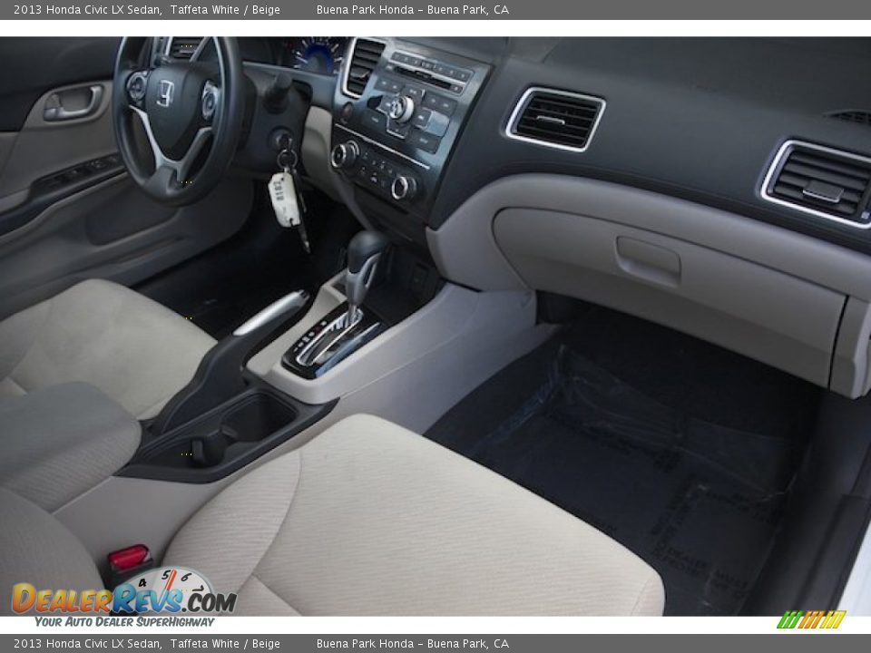 2013 Honda Civic LX Sedan Taffeta White / Beige Photo #20