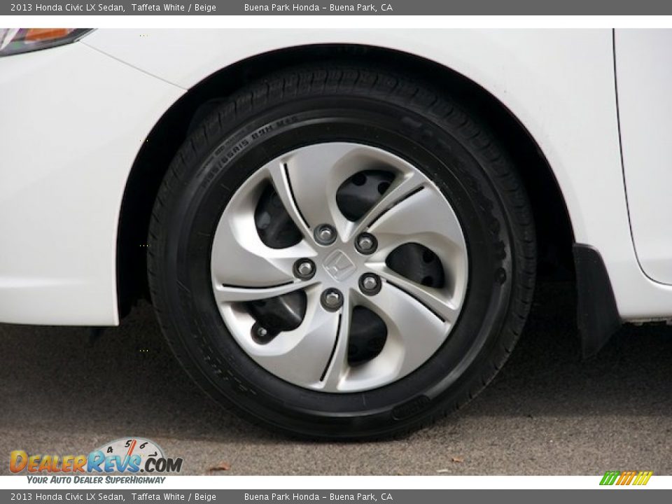 2013 Honda Civic LX Sedan Taffeta White / Beige Photo #32