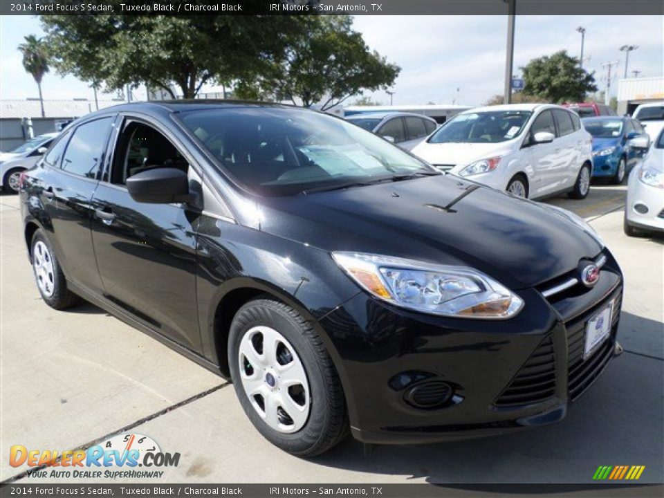 2014 Ford Focus S Sedan Tuxedo Black / Charcoal Black Photo #7
