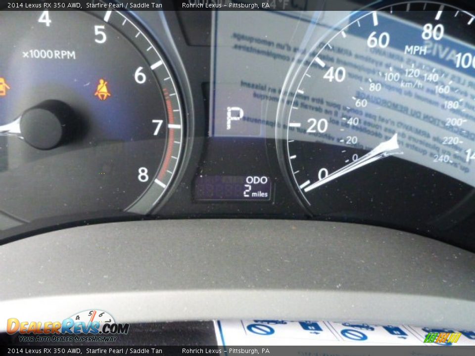 2014 Lexus RX 350 AWD Starfire Pearl / Saddle Tan Photo #19