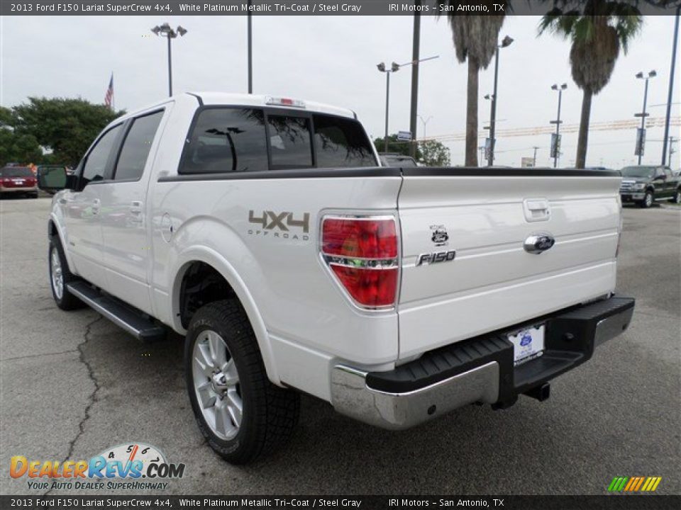 2013 Ford F150 Lariat SuperCrew 4x4 White Platinum Metallic Tri-Coat / Steel Gray Photo #3