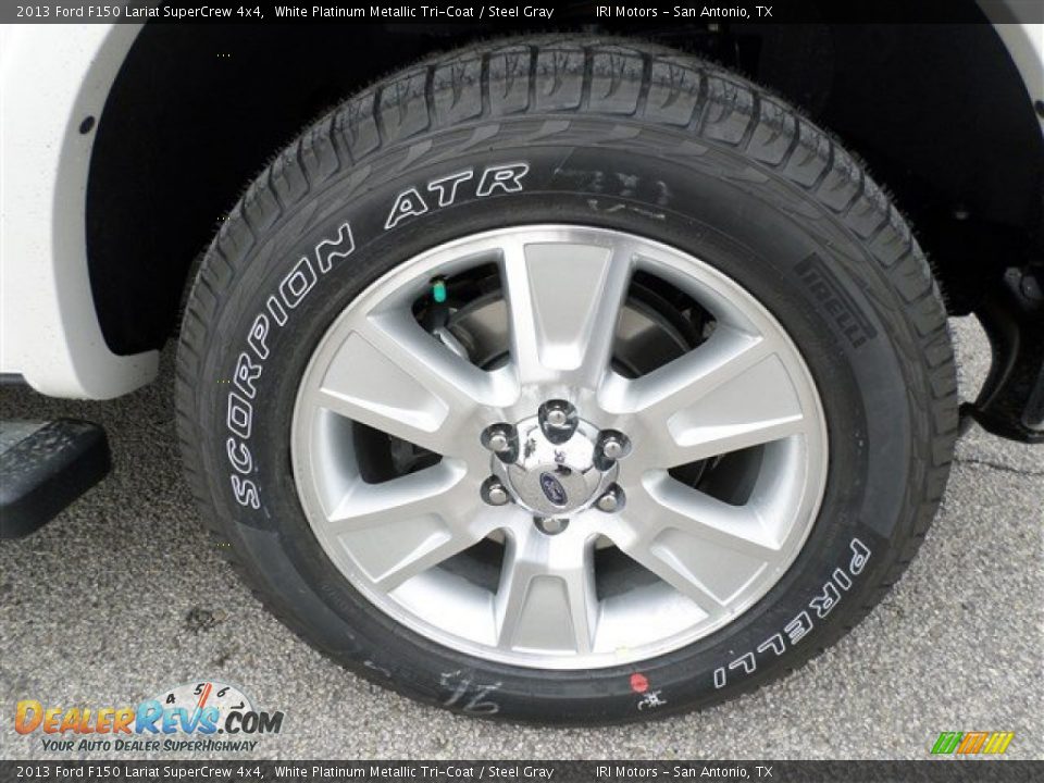 2013 Ford F150 Lariat SuperCrew 4x4 White Platinum Metallic Tri-Coat / Steel Gray Photo #8