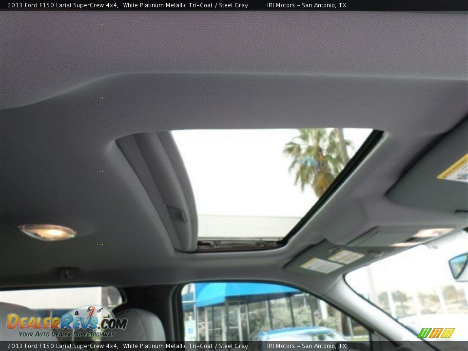 2013 Ford F150 Lariat SuperCrew 4x4 White Platinum Metallic Tri-Coat / Steel Gray Photo #13