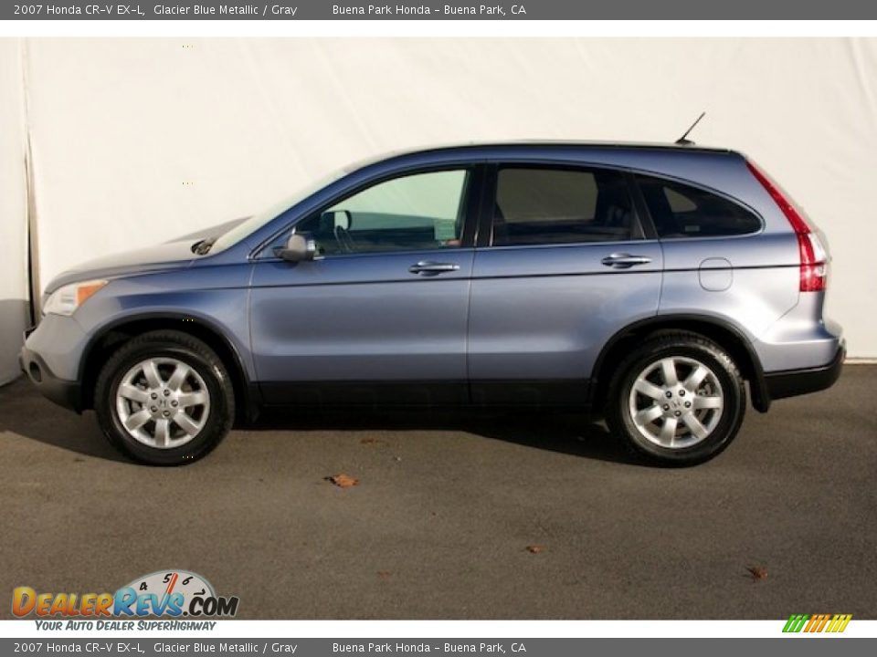 2007 Honda CR-V EX-L Glacier Blue Metallic / Gray Photo #9
