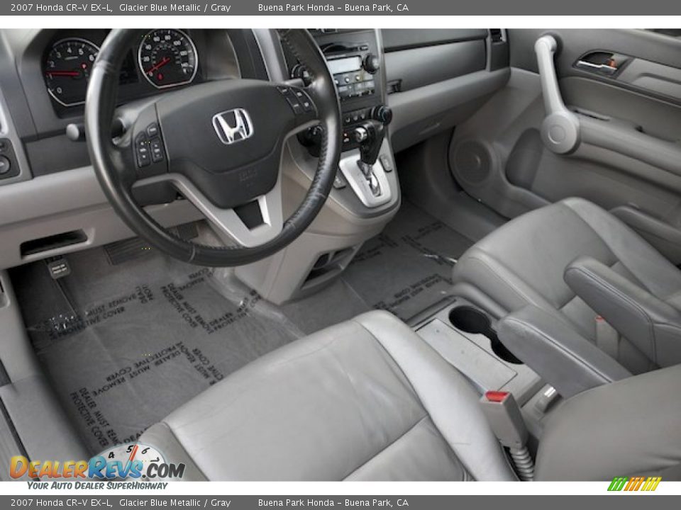 2007 Honda CR-V EX-L Glacier Blue Metallic / Gray Photo #12