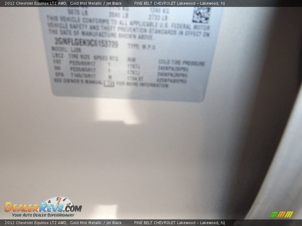 2012 Chevrolet Equinox LTZ AWD Gold Mist Metallic / Jet Black Photo #26