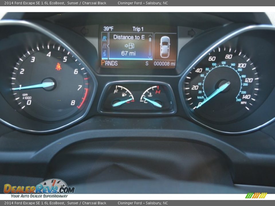 2014 Ford Escape SE 1.6L EcoBoost Sunset / Charcoal Black Photo #24