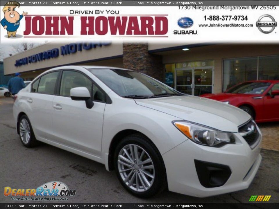 2014 Subaru Impreza 2.0i Premium 4 Door Satin White Pearl / Black Photo #1