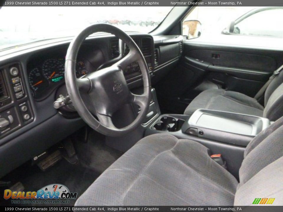 1999 Chevrolet Silverado 1500 LS Z71 Extended Cab 4x4 Indigo Blue Metallic / Graphite Photo #12