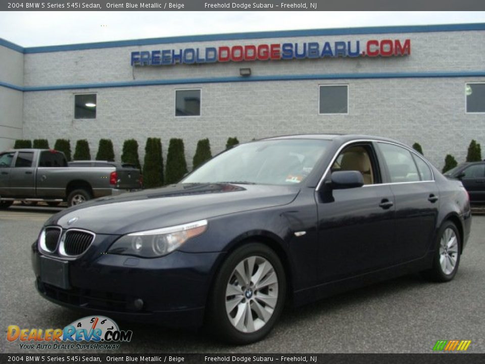2004 BMW 5 Series 545i Sedan Orient Blue Metallic / Beige Photo #1