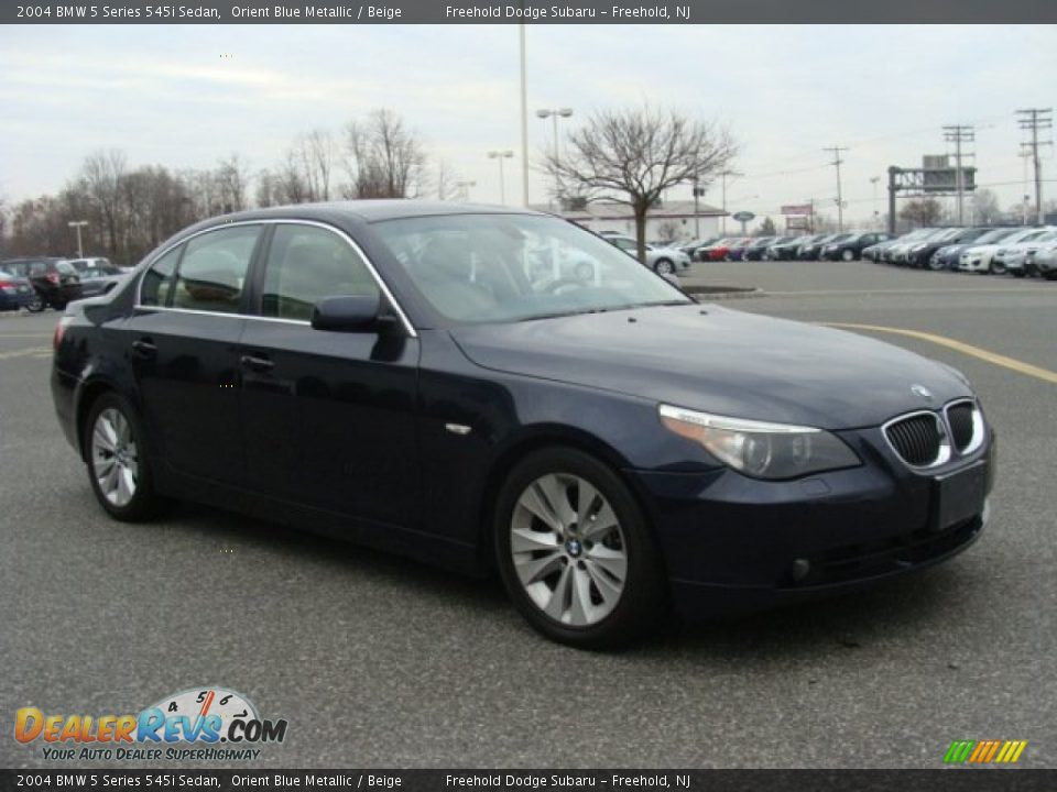 2004 BMW 5 Series 545i Sedan Orient Blue Metallic / Beige Photo #3