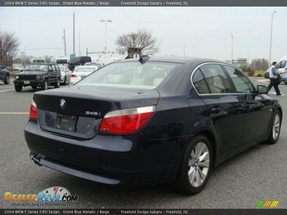 2004 BMW 5 Series 545i Sedan Orient Blue Metallic / Beige Photo #4