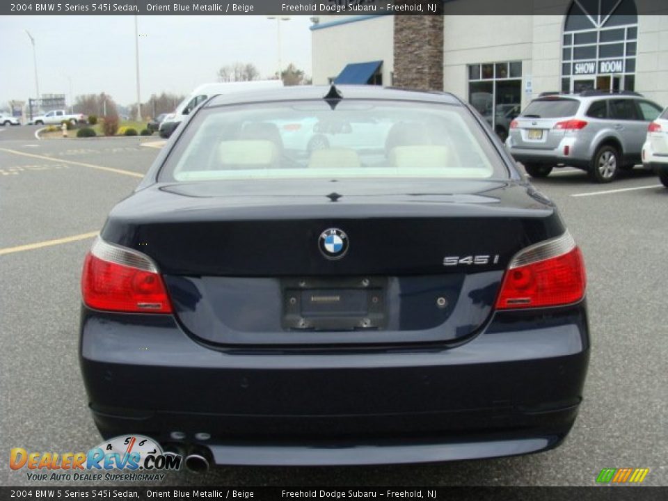2004 BMW 5 Series 545i Sedan Orient Blue Metallic / Beige Photo #5