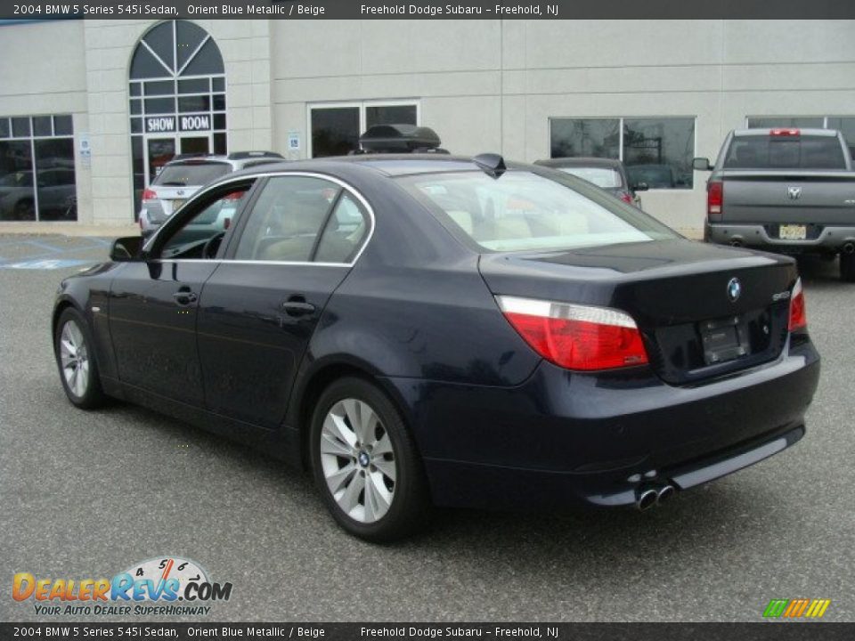 2004 BMW 5 Series 545i Sedan Orient Blue Metallic / Beige Photo #7