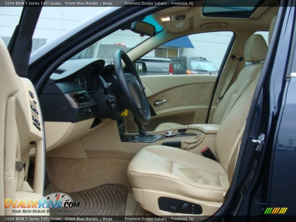 2004 BMW 5 Series 545i Sedan Orient Blue Metallic / Beige Photo #14
