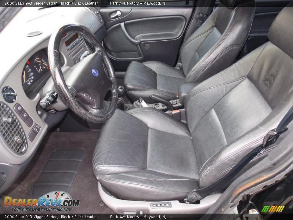 Black Leather Interior - 2000 Saab 9-3 Viggen Sedan Photo #12