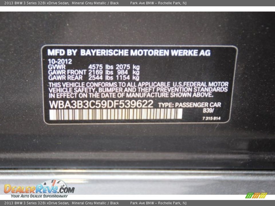 2013 BMW 3 Series 328i xDrive Sedan Mineral Grey Metallic / Black Photo #32
