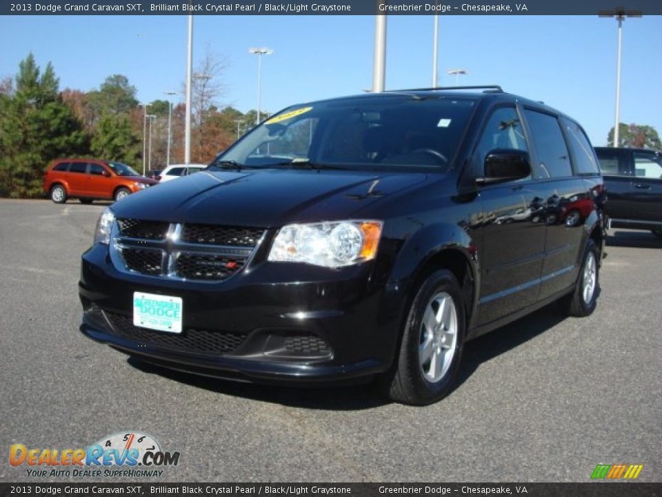 2013 Dodge Grand Caravan SXT Brilliant Black Crystal Pearl / Black/Light Graystone Photo #1