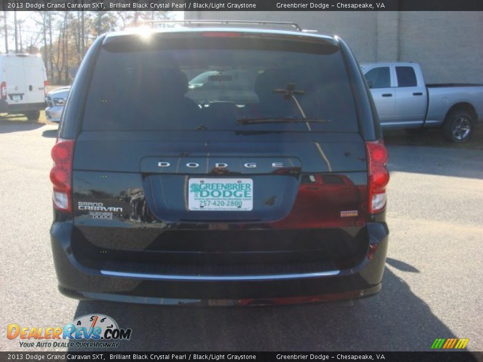 2013 Dodge Grand Caravan SXT Brilliant Black Crystal Pearl / Black/Light Graystone Photo #12