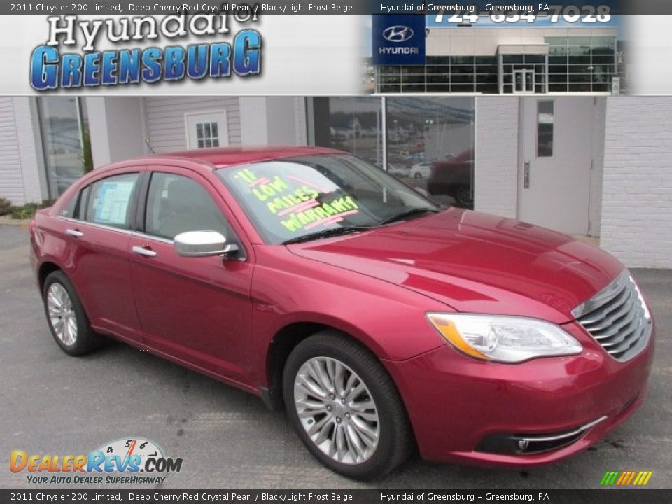 2011 Chrysler 200 Limited Deep Cherry Red Crystal Pearl / Black/Light Frost Beige Photo #1