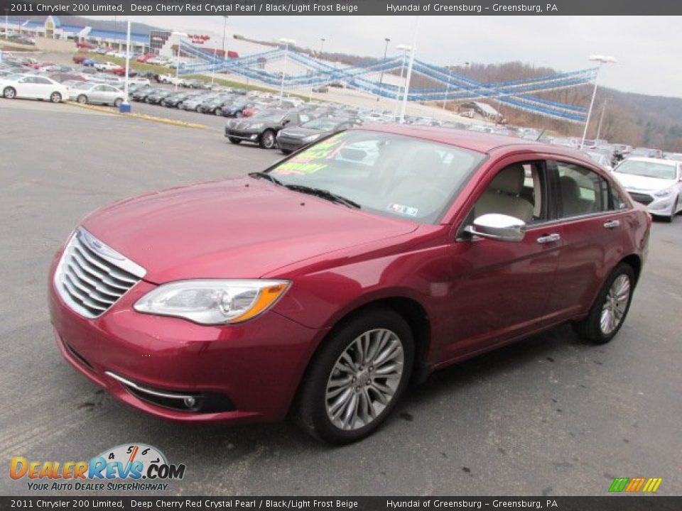 2011 Chrysler 200 Limited Deep Cherry Red Crystal Pearl / Black/Light Frost Beige Photo #5